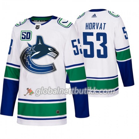 Vancouver Canucks Hockeydrakt Bo Horvat 53 50th Anniversary Adidas 2019-2020 Hvit Authentic - Herre
